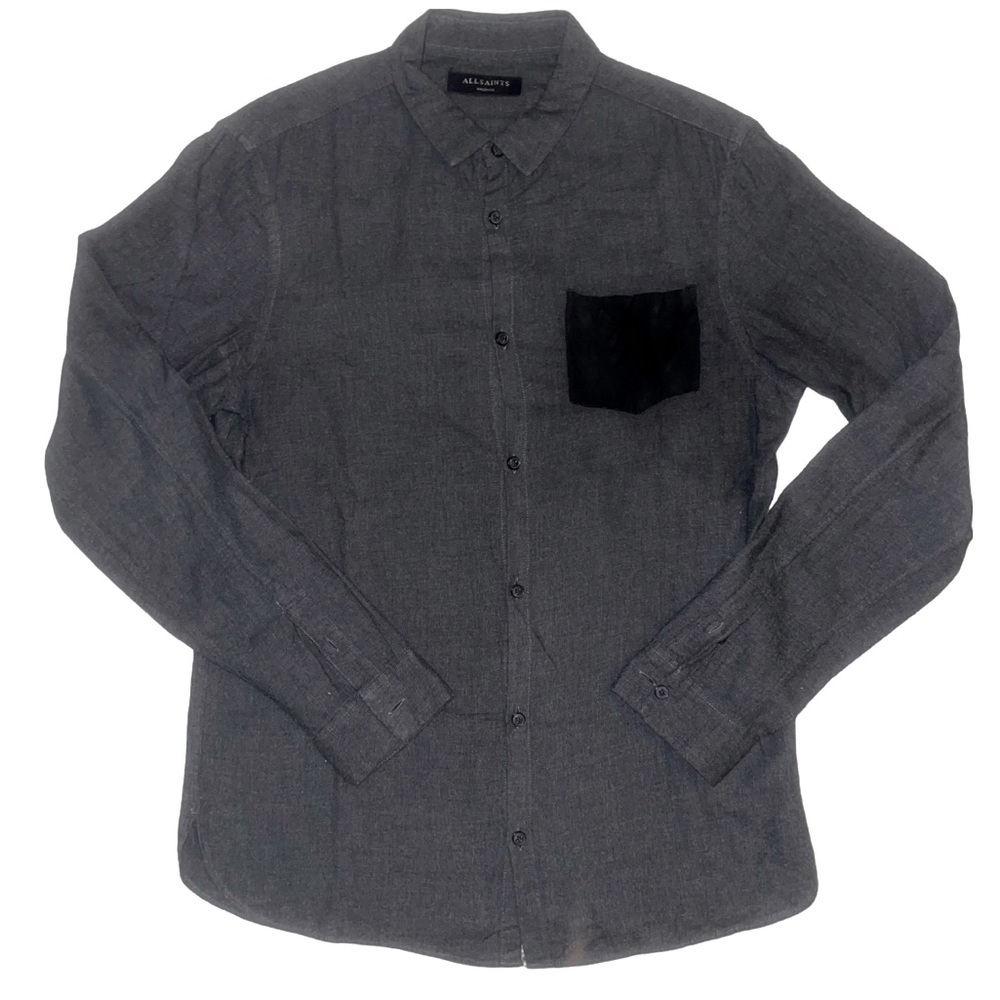 ALLSAINTS Lamb Leather Pocket shirt